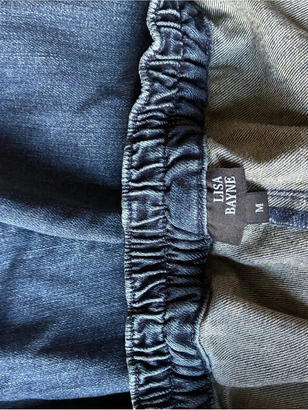 Lisa Bayne high waist wide leg Denim utility pant size medium indigo color - Picture 4 of 4
